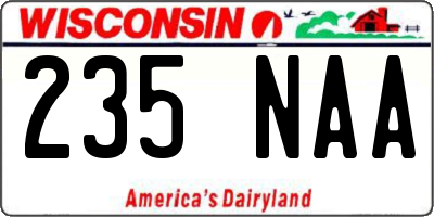 WI license plate 235NAA