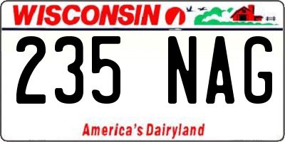 WI license plate 235NAG