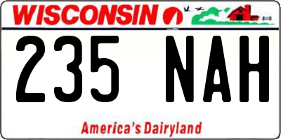 WI license plate 235NAH