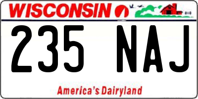 WI license plate 235NAJ