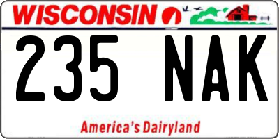 WI license plate 235NAK