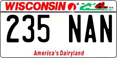 WI license plate 235NAN