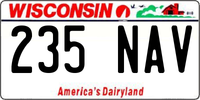 WI license plate 235NAV