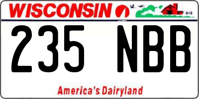 WI license plate 235NBB