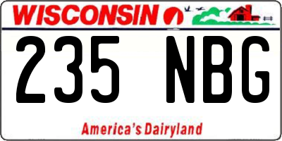 WI license plate 235NBG