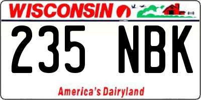 WI license plate 235NBK