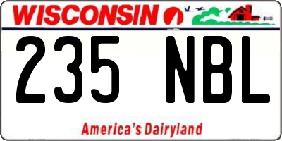 WI license plate 235NBL