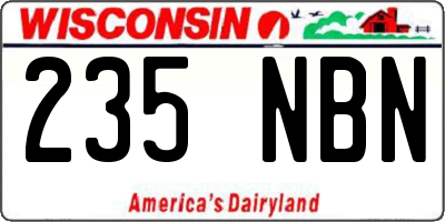 WI license plate 235NBN