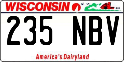 WI license plate 235NBV