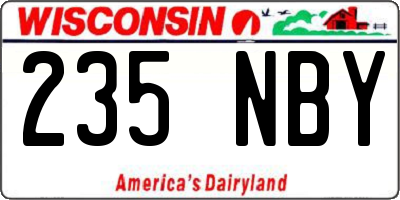 WI license plate 235NBY