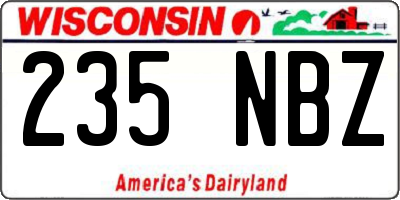 WI license plate 235NBZ
