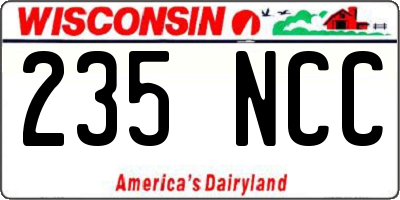 WI license plate 235NCC