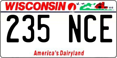 WI license plate 235NCE