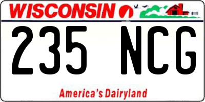 WI license plate 235NCG