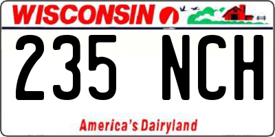 WI license plate 235NCH
