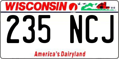 WI license plate 235NCJ