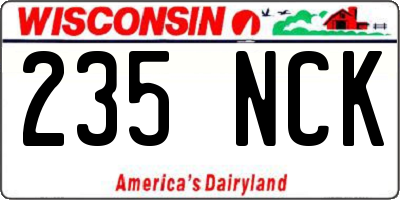 WI license plate 235NCK