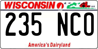 WI license plate 235NCO