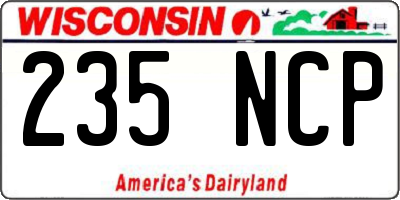 WI license plate 235NCP