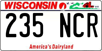 WI license plate 235NCR