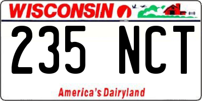 WI license plate 235NCT
