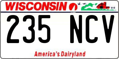 WI license plate 235NCV