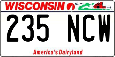 WI license plate 235NCW