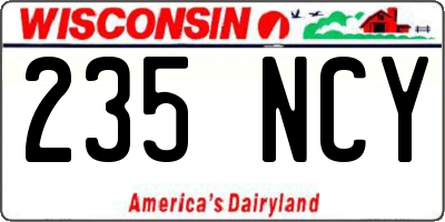 WI license plate 235NCY
