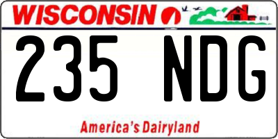 WI license plate 235NDG