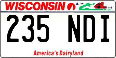 WI license plate 235NDI