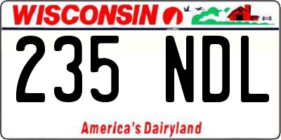 WI license plate 235NDL