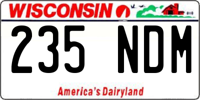 WI license plate 235NDM