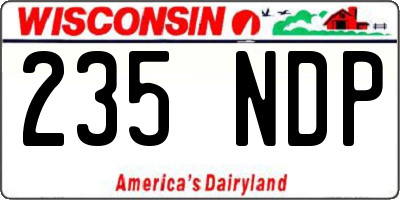 WI license plate 235NDP