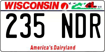 WI license plate 235NDR