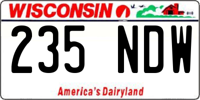 WI license plate 235NDW