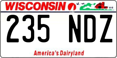 WI license plate 235NDZ
