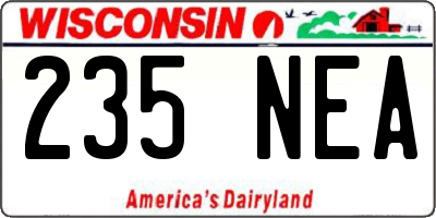 WI license plate 235NEA