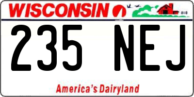 WI license plate 235NEJ
