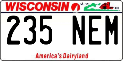 WI license plate 235NEM