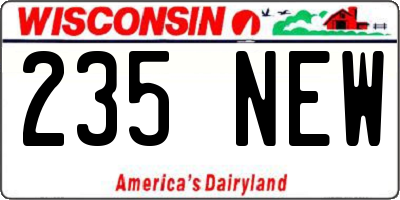 WI license plate 235NEW