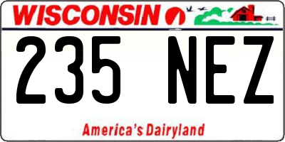 WI license plate 235NEZ