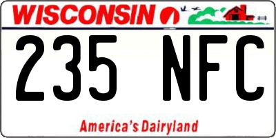 WI license plate 235NFC