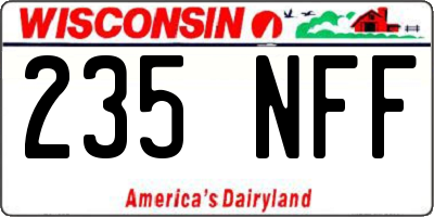 WI license plate 235NFF