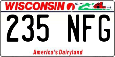WI license plate 235NFG