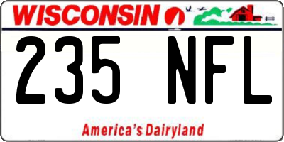 WI license plate 235NFL