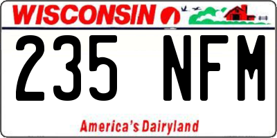 WI license plate 235NFM