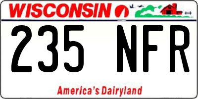 WI license plate 235NFR