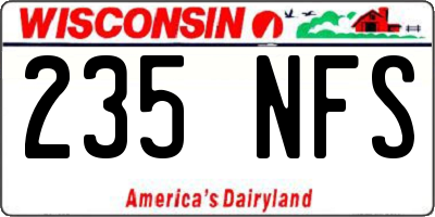 WI license plate 235NFS