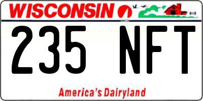 WI license plate 235NFT