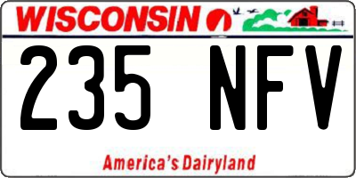 WI license plate 235NFV